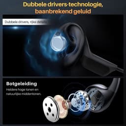 SNJY® Bone Conduction Headphone - Sporthoofdtelefoon Draadloos - Sport Oordopjes - Hardloop Oortjes - IPX7 Waterdicht - Zwart — thumbnail 4