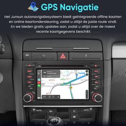Junsun Wince 6.0 Autoradio met CD DVD Speler Geschikt voor Audi A4 8E 8H B6 B7 2000-2009, GPS-Navigatiesystem, Bluetooth, RDS, DSP, SWC, FM, 7-inch Touchscreen, Plug & Play met scherm — thumbnail 3