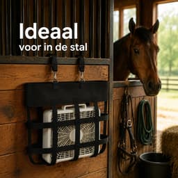 Ryoudavell - Paarden Ventilator Tas voor Stal - Verstelbare Stalventilator Houder - Opengewerkte Ventilatorhouder met Karabijnhaken - Zwart — thumbnail 5