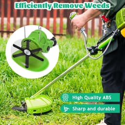 SnelShoppen - Pack van 60 Vervangbladen voor Grastrimmer 14 cm - Duurzame Plastic Messen voor Tuin Onderhoud - Ideaal voor Accu Grasmaaier, Zwart — thumbnail 3