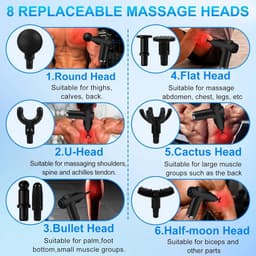 SnelShoppen - Spiermassagepistool Mini - 99 Instelbare Niveaus - 3800 RPM - 8 Massagekoppen - LCD-Display - Licht en Draagbaar - Pijnverlichting en St — thumbnail 4