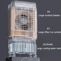 Draagbare Airco - Ventilator Koeler - Kamer Koelen - Grote Watertank - 80CM - Mechanisch — thumbnail 2