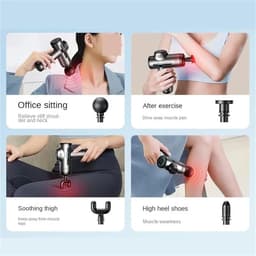 Draagbare Massager - Mini Massage Gun - Spier Ontspanning - Constante Trillingen - 1.1 kg - Grijs — thumbnail 2