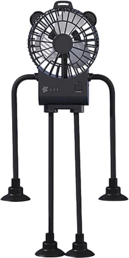Tafelventilator - Mini Ventilator - Persoonlijke Koeling - Stabiele Zuignap - 16.7 cm breed - Zwart — thumbnail 1