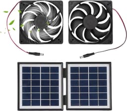Zonne Ventilator - Hoge Snelheid - Binnenklimaat Regelen - Waterdicht Ontwerp - 28 cm Breed - Zwart — thumbnail 1