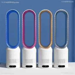 Pelor Bladloze Torenventilator - Luchtreinigende Luchtcirculatie - 8 Snelheden met Afstandsbediening - 90° Oscillatie - Blauw — thumbnail 2