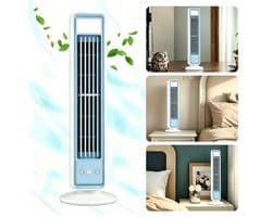 Velmio Kleine Torenventilator - Bladloze Ventilator - Aircooler - Luchtkoeler - Staande Ventilator - 3 Krachtige Blaasfuncties - Oscillatie — afbeelding 1