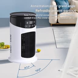 Persoonlijke Luchtkoeler - Compacte Airco - Persoonlijke Verkoeling - Multifunctioneel Apparaat - 18.5 cm Hoog - Zwart — thumbnail 5