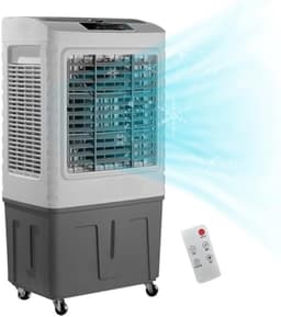 Draagbare Luchtkoeler - Verdampingskoeler Ventilator - Ruimte Koelen - Met 4 Ijspakketten - 90x35x41cm - Wit — thumbnail 1