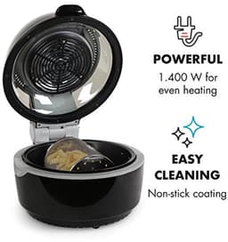 Hetelucht Frituurpan - Airfryer Oven - Gezond Koken - Vetvrij Bakken - 9 Liter - Zwart — thumbnail 3