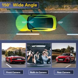 SnelShoppen - 1080P HD Dashcam voor Auto met 64GB TF-Kaart, Waterdichte Mini 3 Inch Camera, Nachtzicht, Loopopname, G-Sensor en 360 Graden Hoek — thumbnail 3