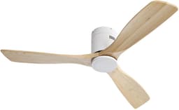 Plafondventilator 132 cm - met afstandsbediening - 6 snelheidsstanden - timer - zonder licht - 3 massief houten bladen — thumbnail 2