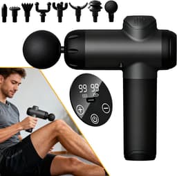 Massagepistool - Spiermassagepistool - Handmatig Elektrisch Massageapparaat - Met 99 Versnellingen En 8 Verwisselbare Koppen — thumbnail 1