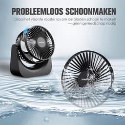 USB Tafelventilator - Stil - Mini Bureauventilator - 5 Snelheden - Verstelbare Kantelhoek - USB Aangedreven 17 cm — thumbnail 2
