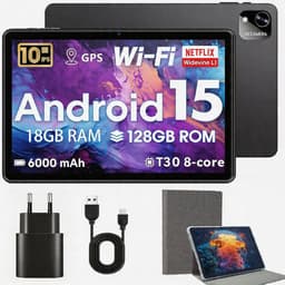 SnelShoppen - 10 Inch Android 15 Tablet met 18GB RAM, 128GB ROM, Octa-Core, WiFi 5, 6000mAh, Dual Camera, Geheugen uitbreidbaar tot 1TB, Perfect voor — thumbnail 1
