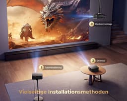SnelShoppen - 4K Beamer met Google TV, 1200 ANSI, Autofocus, Trapeziumcorrectie, Outdoor Beamer voor 300 Inch Beeld, WiFi6, Bluetooth, Spraakbediening — thumbnail 5