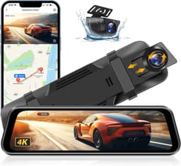 SnelShoppen - 4K Dashcam met WiFi 10 Inch Spiegel, Achteruitrijcamera, 170° Groothoek, Nachtzicht, G-Sensor, Auto Spiegel voor Veiligheid en Bewaking — thumbnail 1
