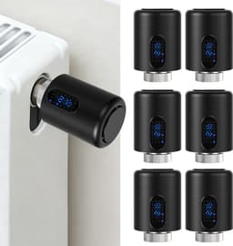 Radiator Thermostaat WiFi – Raamdetectie, Vorstbeveiliging en Kinderslot – Zwart – 6-pack — thumbnail 1