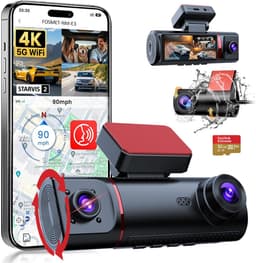 FOSMET Dashcam Voor Auto - 3-kanaals - Ultra 4K resolutie - Nachtzicht - WiFi en GPS - 3,16 Inch IPS-Scherm - App‑bediening - G‑Sensor - Parkeerbewaking - 170° groothoeklens met WDR - Inclusief 32GB SD‑kaart — thumbnail 1