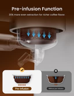 Espresso Machine - Koffiezetapparaat Barista - Thuis Koffie Maken - Krachtige Stoompijp - 1.8 Liter Tank - Zilver — thumbnail 3