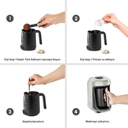 Karaca Hatir Hups Quartz - Turkse Koffiemachine – 735W – 5 Kopjes – Melkkoffie & Warme Chocolade – Crème — thumbnail 2