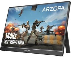 Arzopa A1 Game Z1FC - Portable Gaming Monitor - Ingebouwde Kickstand - 144hz - 16.1 inch