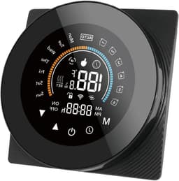 Slimme Thermostaat - Digitale Regelaar - Energie Besparen - Programmeerbaar Comfort - 87 mm - Zwart — thumbnail 1