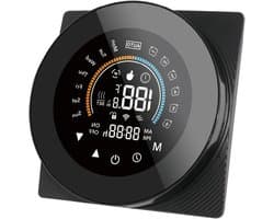 Slimme Thermostaat - Digitale Regelaar - Energie Besparen - Programmeerbaar Comfort - 87 mm - Zwart