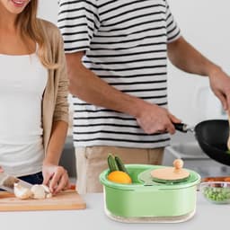 Fruit Cleaner Bowl - Groente Wasmachine - Voedsel Bereiden - Hand Crank Mechanisme - 347 x 267 x 206 cm — thumbnail 5