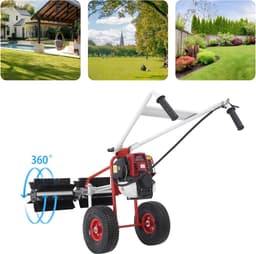 Grasveegmachine - Bladveger - Gazon Reinigen - Viertakt Benzinemotor - 60 cm - Zwart en Rood — thumbnail 4