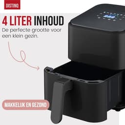 Heteluchtfriteuse Compact - Airfryer Kleine - Gezond Frituren - 12 Programma's - 4 Liter - Zwart — thumbnail 3