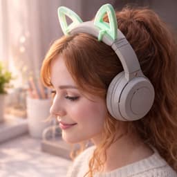 Snap-On Kattenoren Voor Sony WH-1000XM4 Hoofdtelefoon - Afneembare Cat Ears Accessoire - Cosplay Gaming Headset Decoratie - Verstelbaar Design - Lichtgewicht Comfort Fit - Past Perfect Op Headband - Mintgroen — thumbnail 5