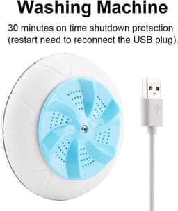 Mini Ultrasone Wasmachine voor Reizen Zakenreis of College Kamers, Draagbare Wasmachine, Huishoudelijke Immersible Voedsel Groente Reiniger (Blauw), Draagbare Wasmachine, Mini Ultrasone Wasmachine fwa — thumbnail 4