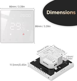 Emvae Slimme Thermostaat - Vloerverwarming - Waterverwarming - WiFi/ZigBee - Programmeerbaar - App Bediening - Wit — thumbnail 5