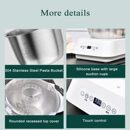 Keukenmixer - Kneedmachine - Bakken - Thermostatische fermentatie - 5 liter kom - Zilver — thumbnail 3