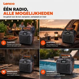 Lenco ODR-160GY - Krachtige draagbare outdoor DAB+/FM Radio met Bluetooth - Bouwradio IPX5 waterbestendig - Grijs — thumbnail 4