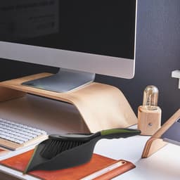 Mini Bezem Vuilblik - Schoonmaakset - Bureau Schoonmaken - Compact Ontwerp - 32.5 cm - Zwart — thumbnail 4