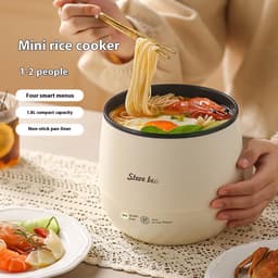 Mini Rice Cooker, Small Electric Rice Cooker 1.8 Litre with Keep Warm Function, for 1-3 Servings, Non-Stick Coating in the Inner Pan, Easy to Clean, for Cooking — thumbnail 2