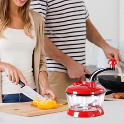 Handmatige Voedselhakker - Keuken Snijder - Maaltijd Voorbereiding - Energiebesparend Ontwerp - 2L Capaciteit - Grijs — thumbnail 2