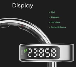 NOLATR Vue, Slimme Ring met Stappenteller, Activiteitstracker & Hartslagmeter – met Touch functie - Zonder Abonnement & Nederlandse App – Zwart – Maat 7 — thumbnail 3