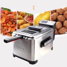 Elektrische friteuse van 4 liter met kijkvenster Aanrecht friteuse LED-display Temperatuurregeling Roestvrij staal Verwijderbare oliemand Non-stick Easy Clean 2000W — thumbnail 5