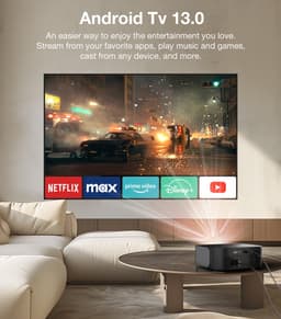 BlitzWolf BW-V10 Ultra 4K Android 13.0 Beamer – 500 ANSI Lumen, Autofocus, Automatische Keystone Correctie, Draagbare Outdoor Projector met WiFi en Bluetooth — thumbnail 4