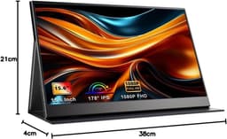 DnA® Professionele Portable Monitor - USB-C - 15.6 Inch - Draagbare Monitor - Portable Monitor Voor Laptop - Wit - 21 x 38 x 49 cm — thumbnail 2