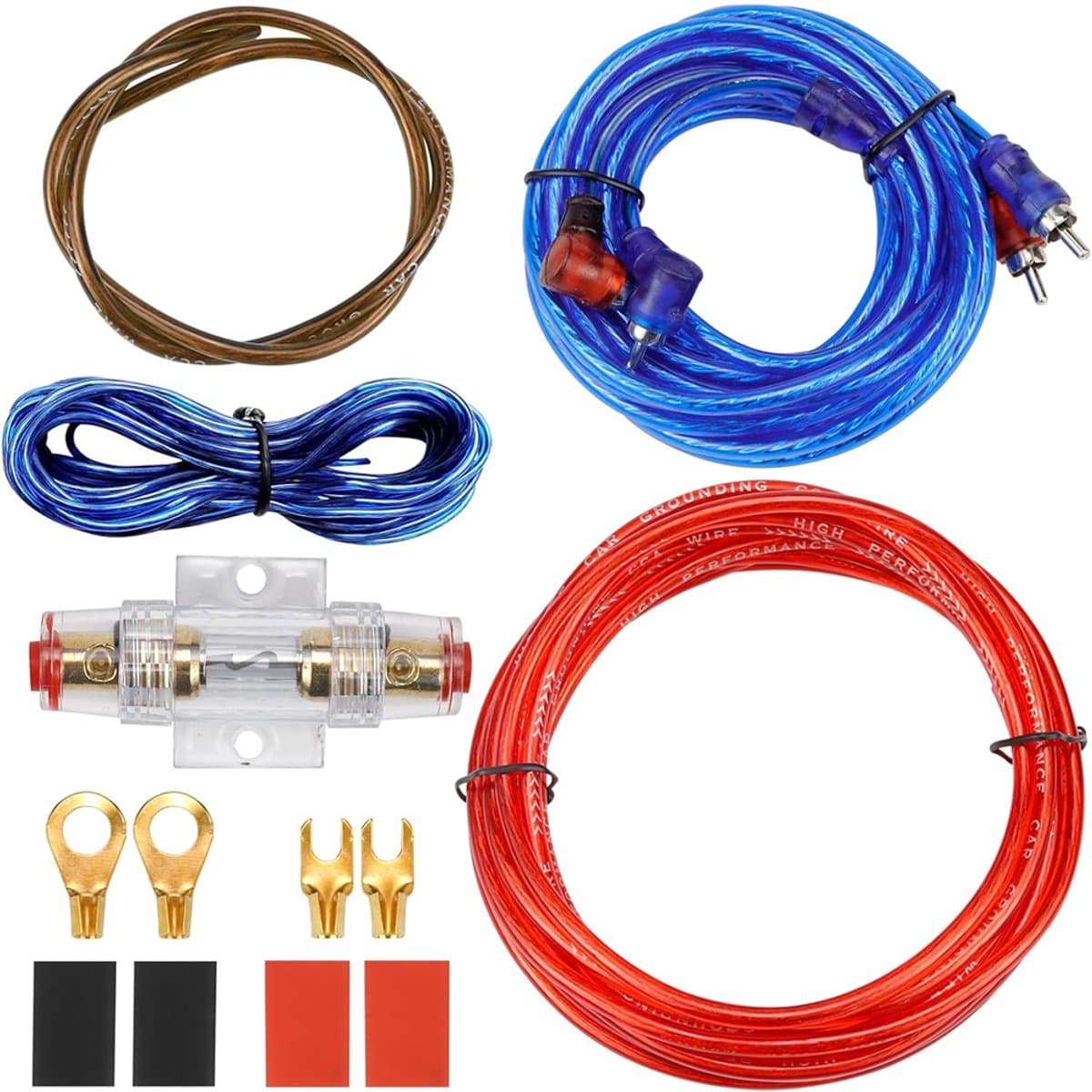 OUYLAF Kabelset Auto Versterker - audio kabel - 20 mm² audiokabelset - netsnoer - Subwoofer Kabelset Auto - auto-onderdelen - voor de meeste auto's — afbeelding 1