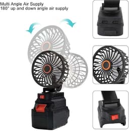 Draadloze Werkplaatsventilator - Draagbare Koeler - Persoonlijke Koeling - Dubbele USB Poorten - 4 Inch - Wit — thumbnail 4