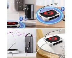 Draagbare Bluetooth-cd-speler met USB-C-snelladen – Ultradun en compact – Ondersteunt MP3/WMA-formaten – Geschikt voor zowel reizen als thuisgebruik – Groen
