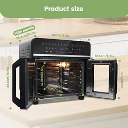 Airfryer XXL Oven 23L met Dubbele Zone, 2200W, LED Touchscreen & Accessoires – Gezond en Multifunctioneel Koken — thumbnail 5