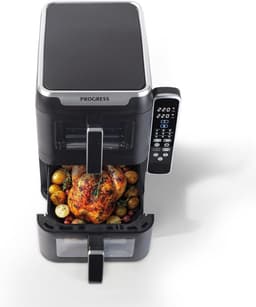 Dubbele Lade Airfryer - Verticale Airfryer - Maaltijden Bereiden - Koken op 4 Niveaus - 9L Capaciteit - Zwart — thumbnail 3