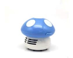Mini Tafelstofzuiger - Paddenstoel Stofzuiger - Bureau Schoonhouden - Draagbaar Ontwerp - 3 Watt - Blauw