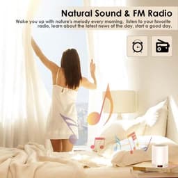 Draagbare LED-nachtlamp met touchscreen, Bluetooth-luidspreker, wekker, FM-radio, MP3-speler, TF-kaartondersteuning, AUX-ingang en handsfree belfunctie. — thumbnail 3
